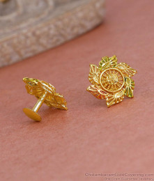 New Model Two Gram Gold Enamel Stud Earring Design Shop Online ER5577