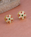 Multi Color Stone Impon Panchaloha Stud Earring Design For Women ER5578