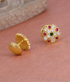 Multi Color Stone Impon Panchaloha Stud Earring Design For Women ER5578