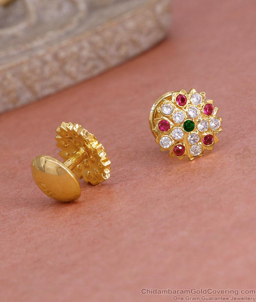 Multi Color Stone Impon Panchaloha Stud Earring Design For Women ER5578