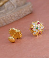 Latest Five Metal Impon Stud Earring Gati Stone Design Online ER5579