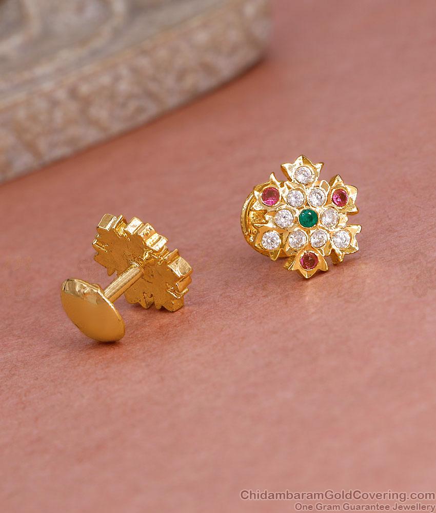 Classic Impon Panchaloha Multi Stone Earring For Regular Use ER5582 Classic Impon Panchaloha Multi Stone Earring For Regular Use ER5582