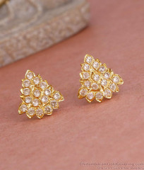 Full White Stone Impon Stud Earring Five Metal Jewelry Collections ER5584