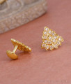 Full White Stone Impon Stud Earring Five Metal Jewelry Collections ER5584