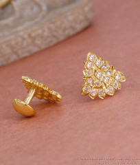 Full White Stone Impon Stud Earring Five Metal Jewelry Collections ER5584