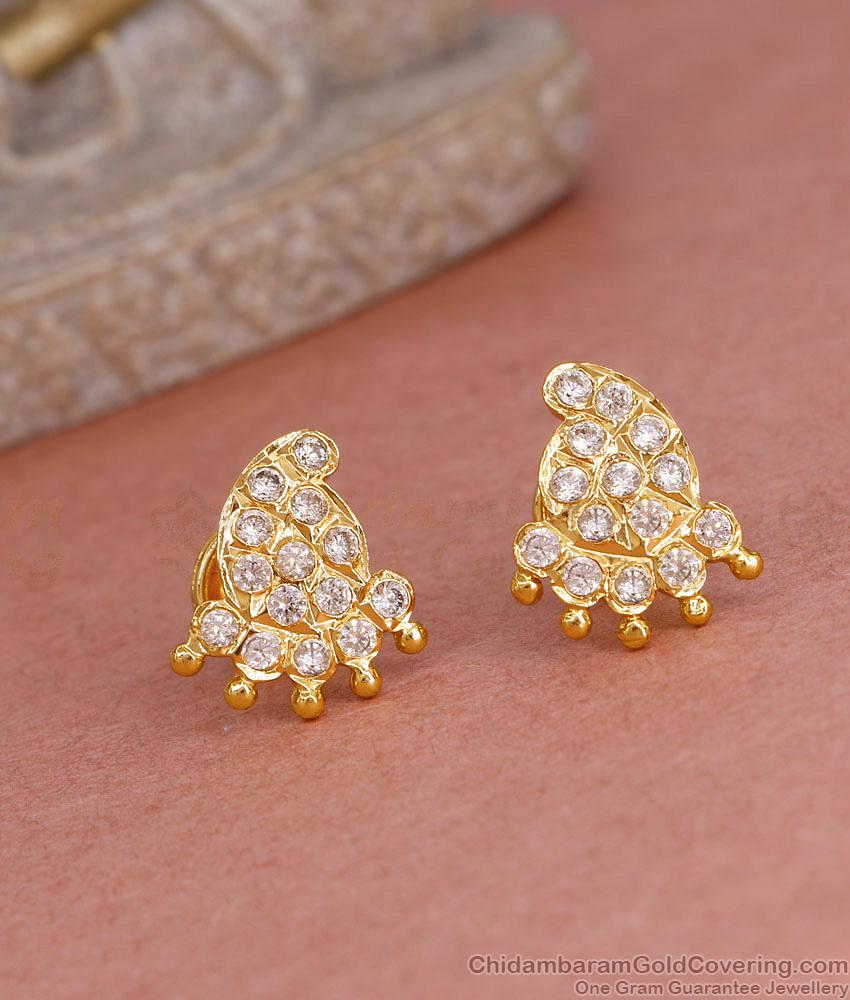New Arrival Full White Stone Mango Stud Earring Impon Jewelry ER5586