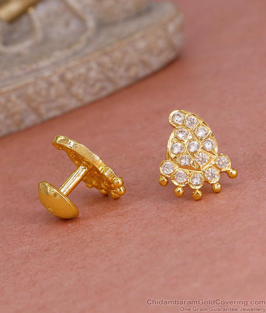 New Arrival Full White Stone Mango Stud Earring Impon Jewelry ER5586