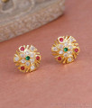 Traditional Multi Color Stone Screw Back Impon Earring Shop Online ER5588