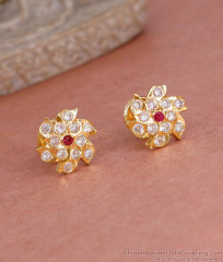 Attractive Gati Stone Impon Stud Earring Floral Design For Women ER5590