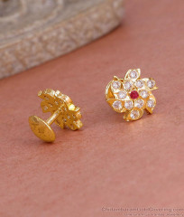 Attractive Gati Stone Impon Stud Earring Floral Design For Women ER5590