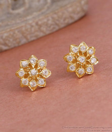 Buy White Stone Impon Five Metal Stud Earring Collections Online ER5592