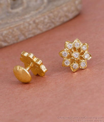 Buy White Stone Impon Five Metal Stud Earring Collections Online ER5592