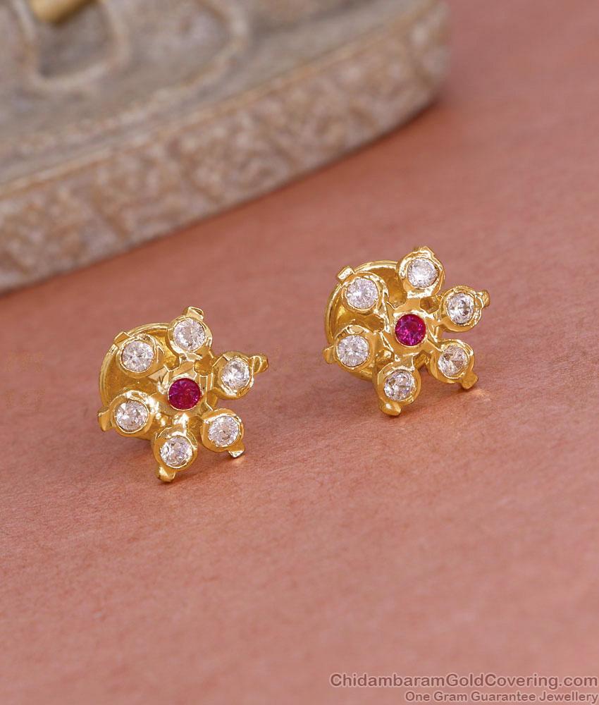 Light Weight Impon Gati Stone Stud Earring For Daily Use ER5596