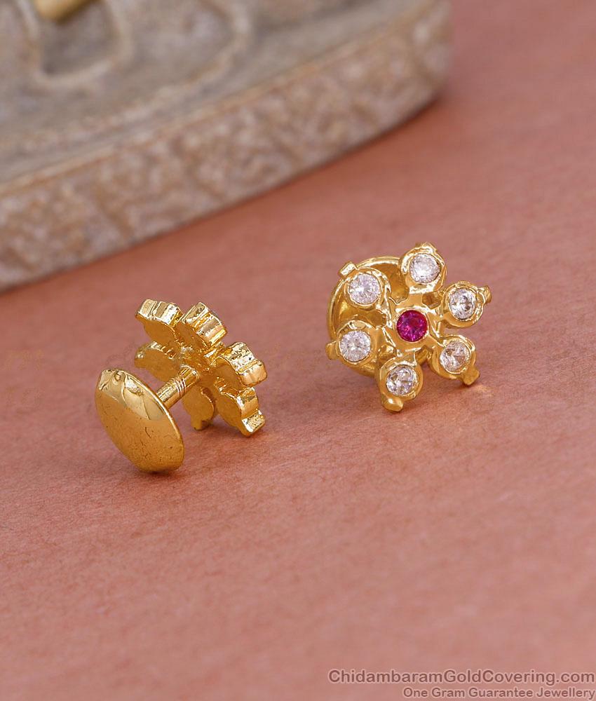 Light Weight Impon Gati Stone Stud Earring For Daily Use ER5596