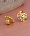 Big Multi Stone Impon Screw Back Stud Earring Designs For Women ER5598