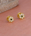 Daily Wear Small Impon Stud Earring Emerald Stone Design ER5601