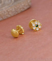 Daily Wear Small Impon Stud Earring Emerald Stone Design ER5601