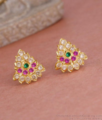 Premium Quality Five Metal Impon Stud Earring With Stone ER5608