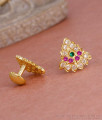 Premium Quality Five Metal Impon Stud Earring With Stone ER5608