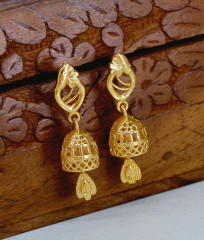 Trendy One Gram Gold Jhumka Flower Design Without Stone ER5609