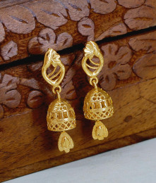 Trendy One Gram Gold Jhumka Flower Design Without Stone ER5609