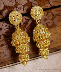 Latest Bridal Wear Gold Imitation Layered Jhumkas Shop Online ER5628
