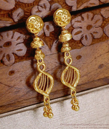 Stylish 1 Gram Gold Bridal Danglers Light Weight Earring Designs ER5629