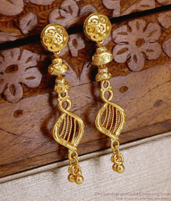 Stylish 1 Gram Gold Bridal Danglers Light Weight Earring Designs ER5629
