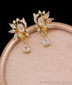 Stylish White Ad Stone Floral Earring At Affordable Price ER5635