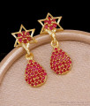 Beautiful Gold Plated Ruby Stone Dangler Earring Online ER5637
