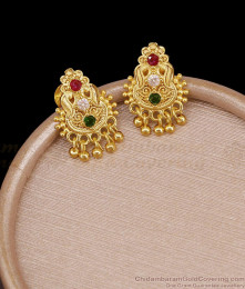 New Model Two Gram Gold Enamel Stud Earring Design Shop Online ER5640