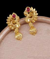 Stylish Peacock Design Ruby Stone Earring For Women ER5642