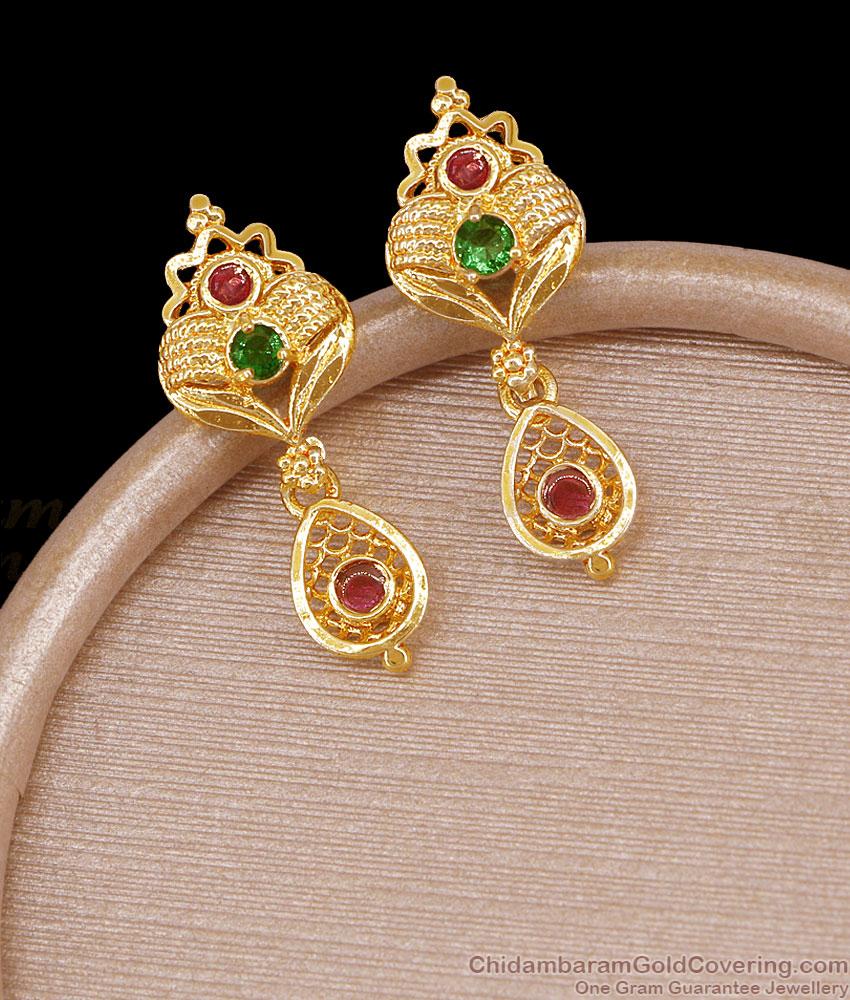 Light Weight 1 Gram Gold Earring For Everyday Use ER5643