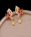 Beautiful Ruby White Stone Fancy Earring 1 Gram Gold Jewelry ER5645