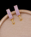 Trendy Amethyst Stone J Shaped Gold Stud Earring Online ER5646