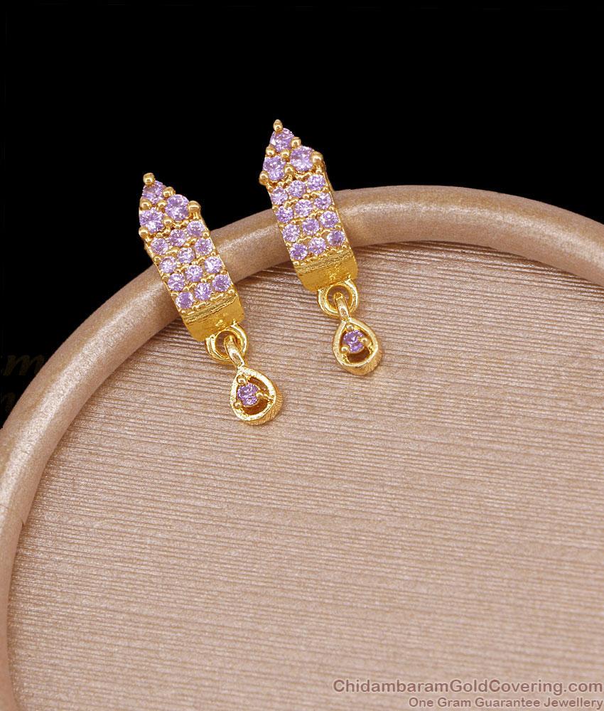 Daily Wear Amethyst Stone Stud Earring At Affordable Price ER5647
