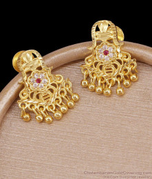 New Model Two Gram Gold Dangler Earring With Ad Stone ER5649
