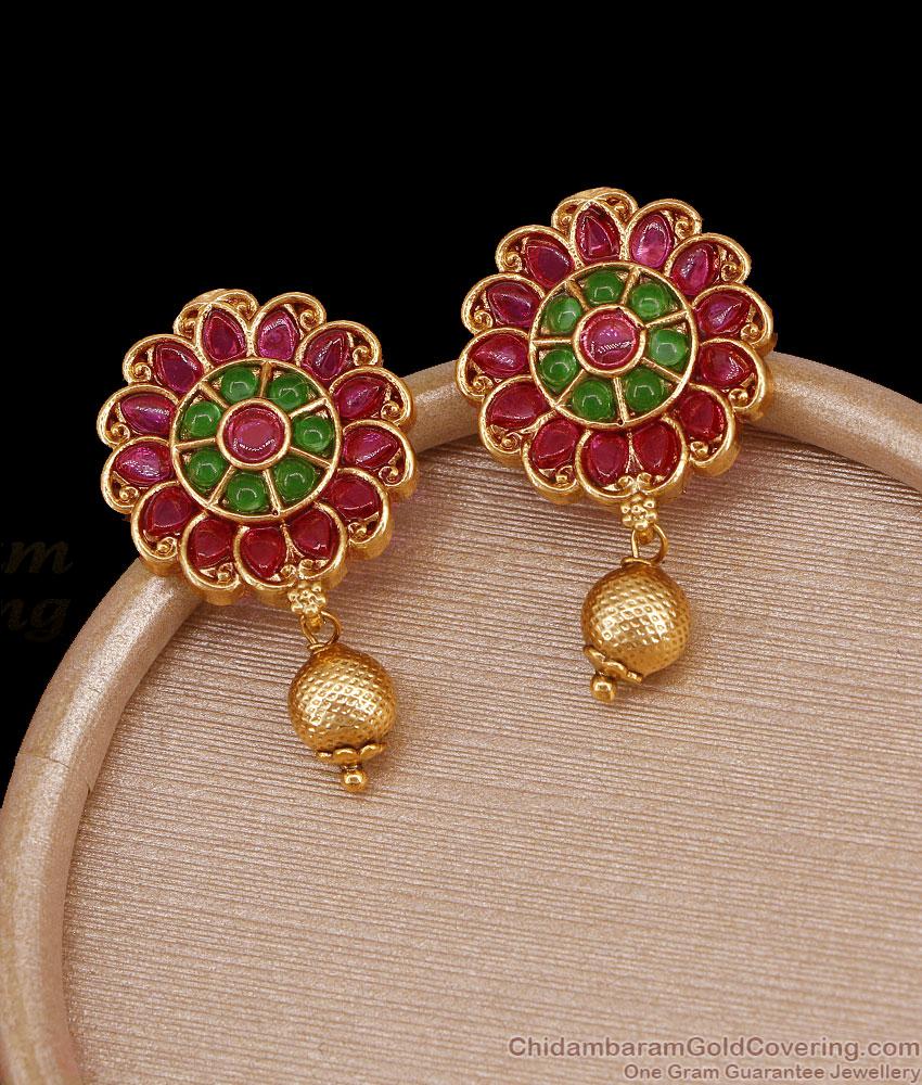 Attractive Kemp Stone Antique Earring Floral Design ER5650