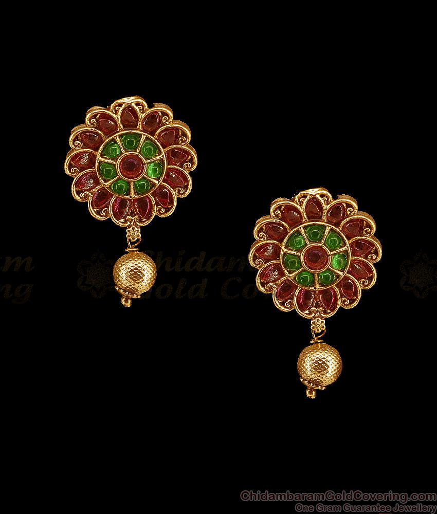 Attractive Kemp Stone Antique Earring Floral Design ER5650