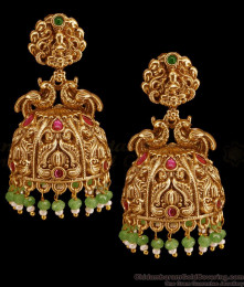 High Quality Peacock Design Temple Jhumki Earring Online ER5651