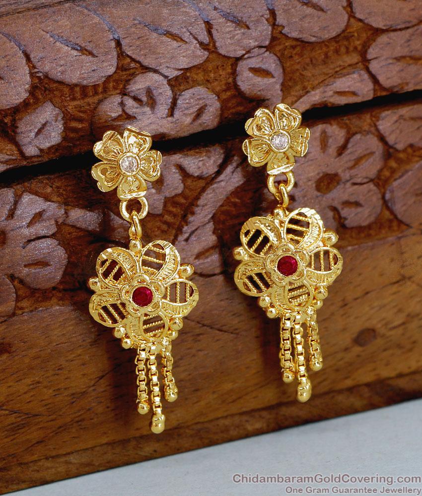 Classic Micro Gold Polish Stone Dangler Earring Online ER5667 Classic Micro Gold Polish Stone Dangler Earring Online ER5667