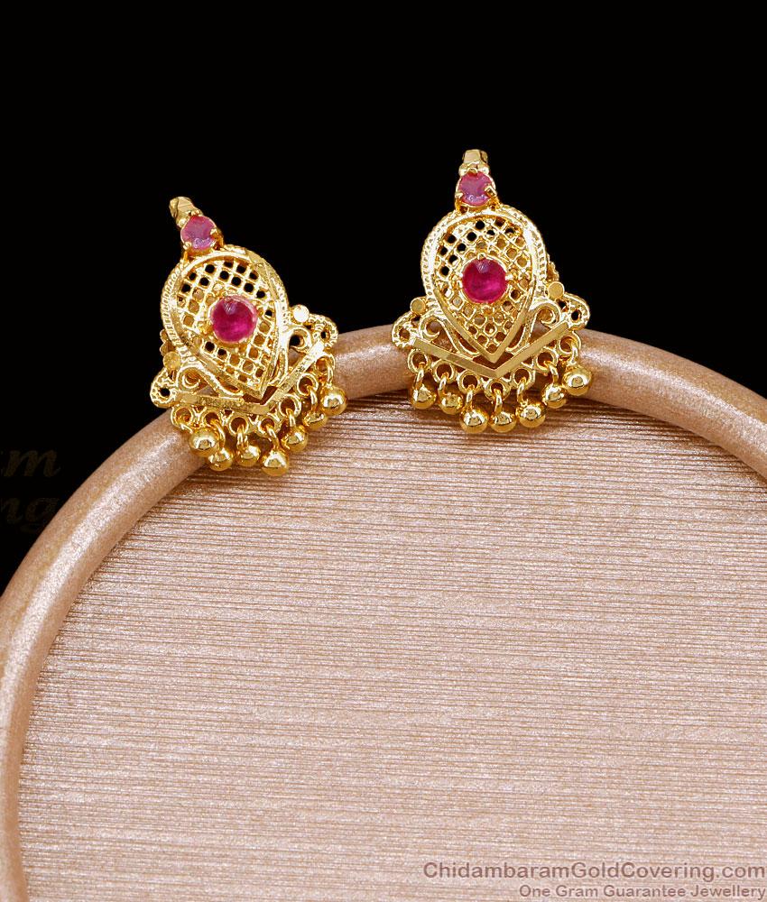 Latest Ruby Stone Gold Imitation Stud Earring Online ER5668 Latest Ruby Stone Gold Imitation Stud Earring Online ER5668