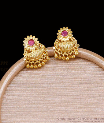New Arrival Gold Tone Ruby Stone Earring Shop Online ER5669