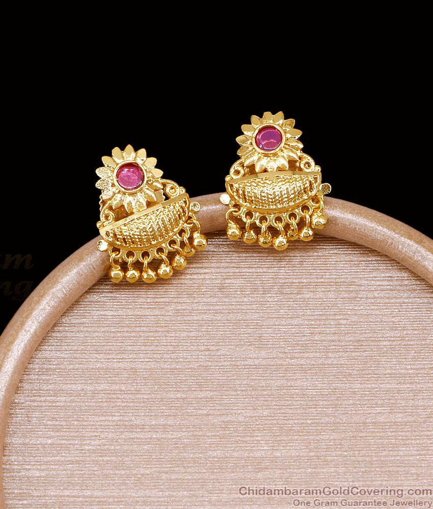 New Arrival Gold Tone Ruby Stone Earring Shop Online ER5669 New Arrival Gold Tone Ruby Stone Earring Shop Online ER5669