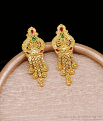 Traditional Bridal Wear 2 Gram Gold Earring Enamel Design ER5673