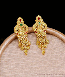 Traditional Bridal Wear 2 Gram Gold Earring Enamel Design ER5673