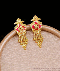 Bollywood Fashion Enamel Pattern Gold Earring For Marriage ER5677