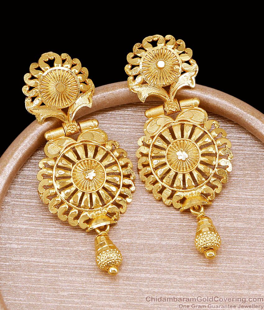 New Model Forming Gold Bridal Earring Mango Design For Brides ER5679 New Model Forming Gold Bridal Earring Mango Design For Brides ER5679