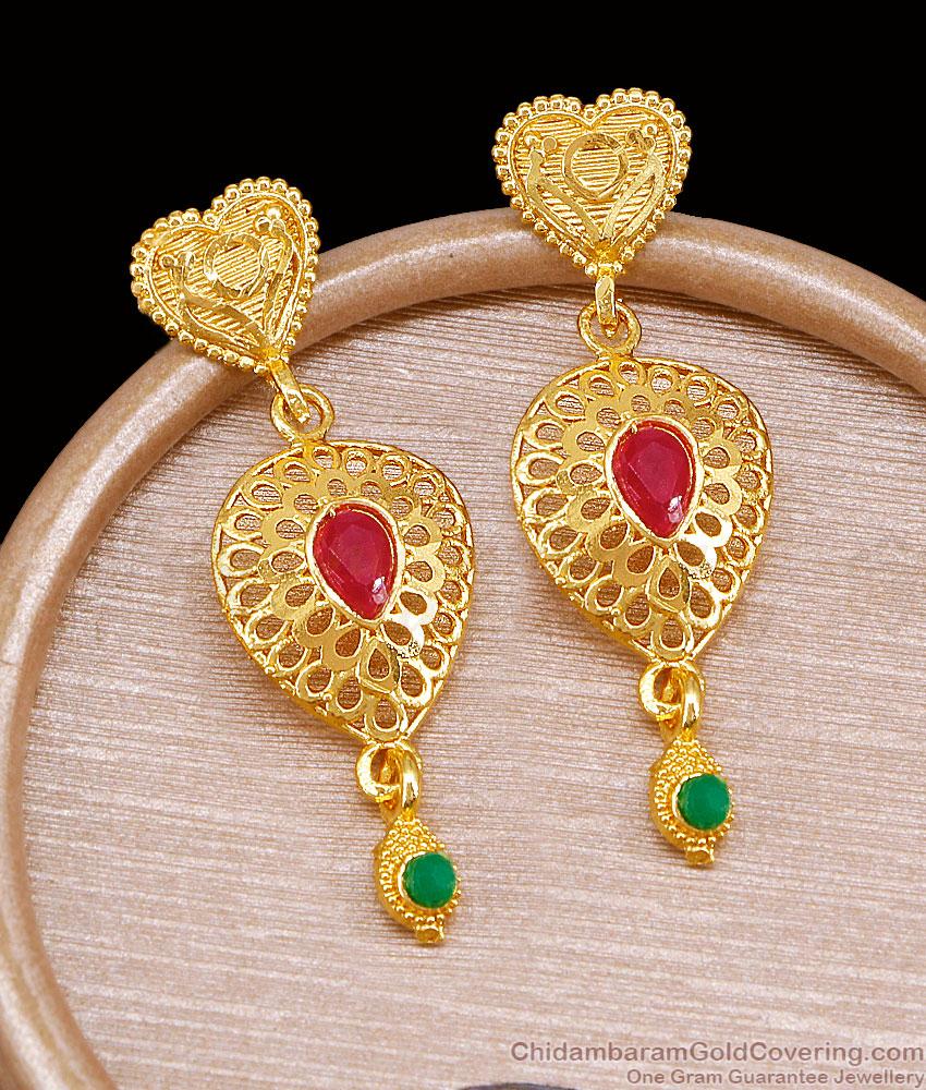 Stylish Heart Design Gold Imitation Long Dangler Earring Online ER5681 Stylish Heart Design Gold Imitation Long Dangler Earring Online ER5681