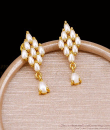 South Indian Gold Imitation Pearl Earring For Women ER5682